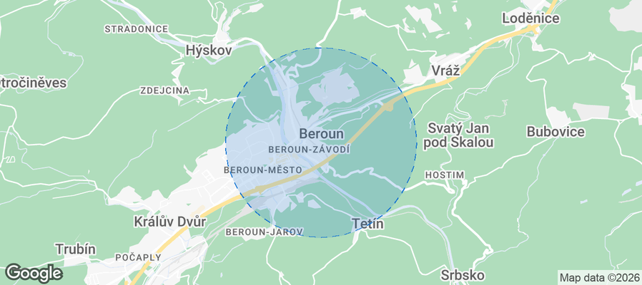 Beroun Airbnb map
